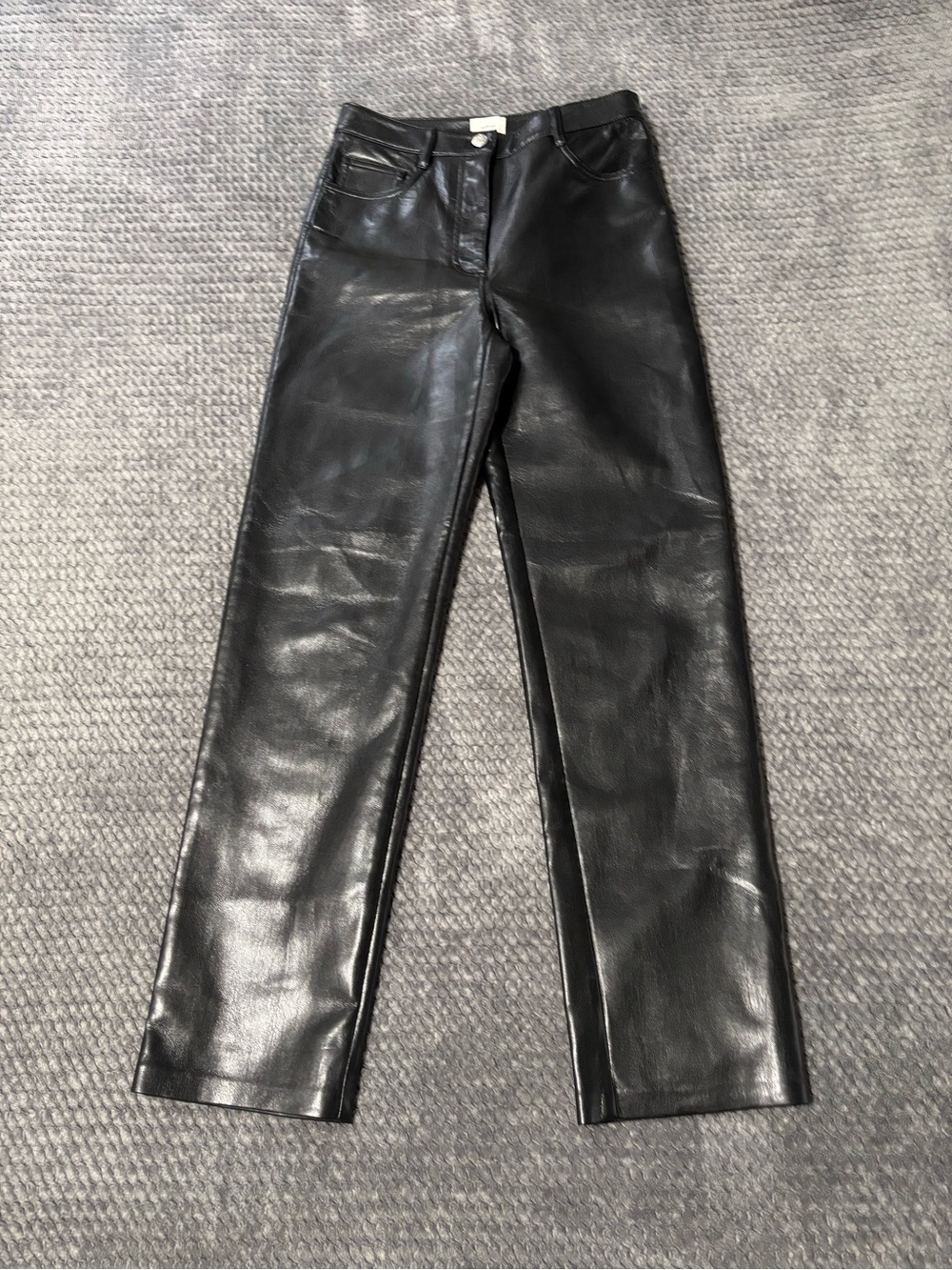 Wilfred Black Faux Leather Straight-Leg pants
